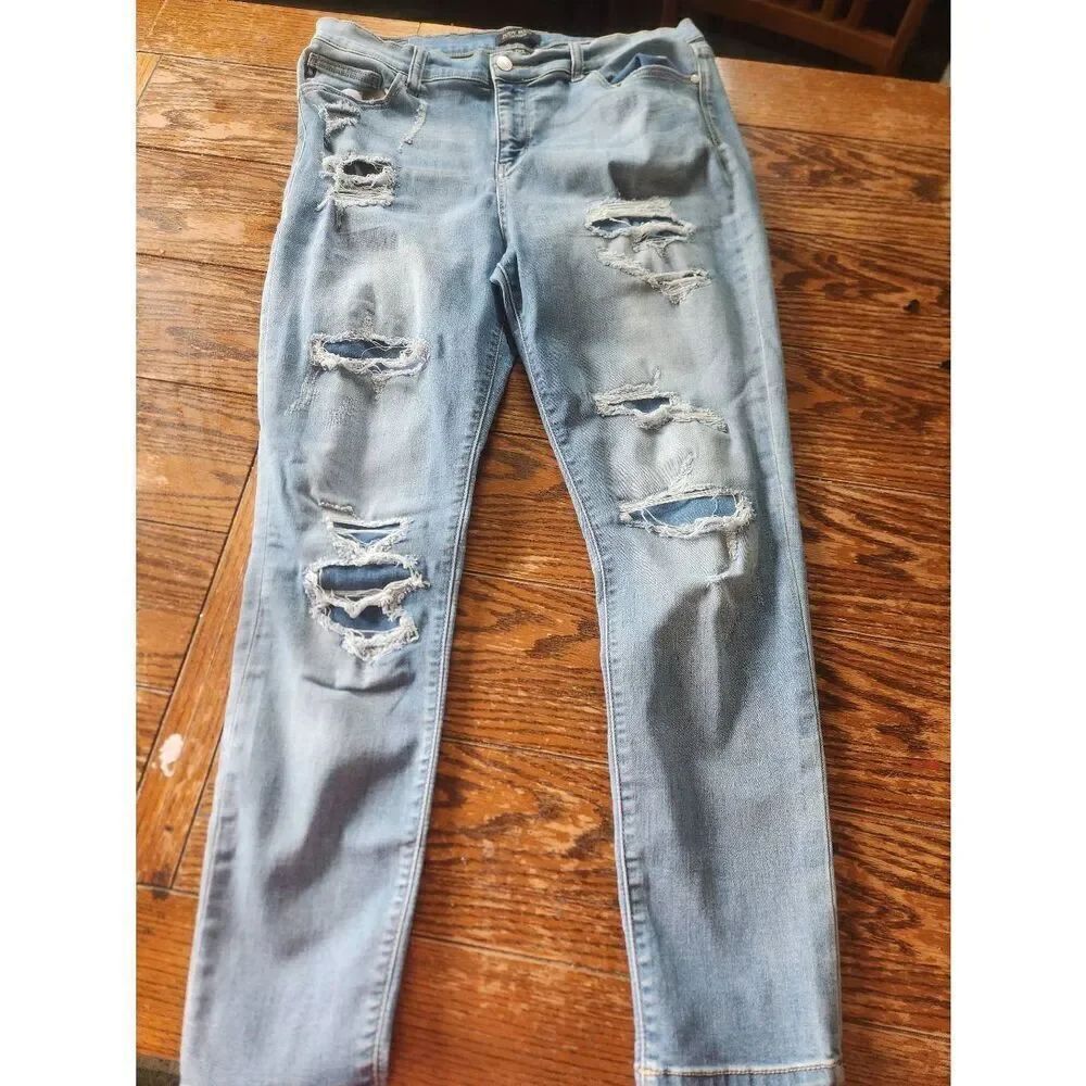 Judy Blue Denim Patch light wash skinny jeans sz 1X